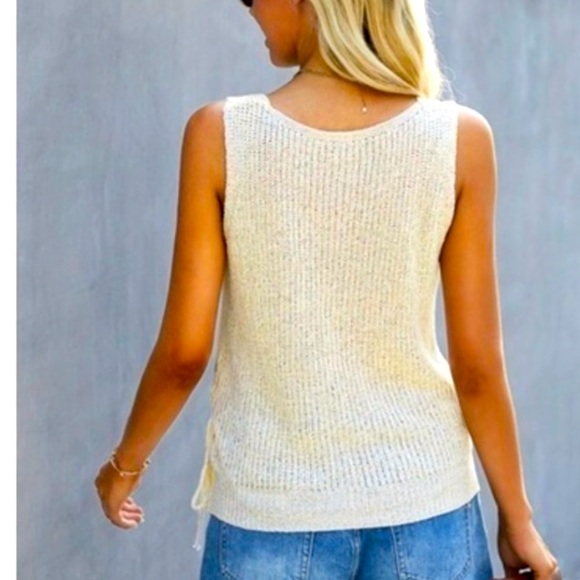 Creme Dela Creme Faux Wrap Tank Sweater - Picture 2 of 2